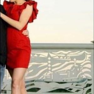 Very J Red Ruffle Dress Size S